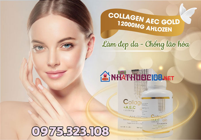Giới thiệu Viên uống Collagen AEC Gold 12000mg Ahlozen từ USA